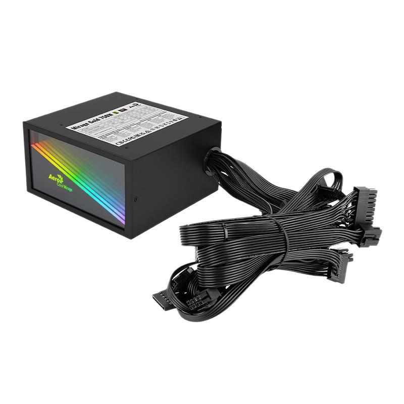 Захранване Full modular source Aerocool Mirage Gold 750W black aRGB lighting 