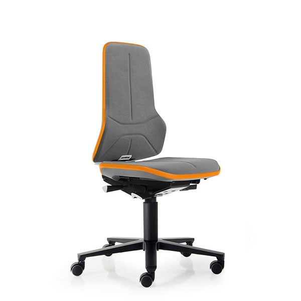 Ергономичен офис стол Bimos Neon 9573, Synchronous механизъм, до 120 kg, черен и оранжев
