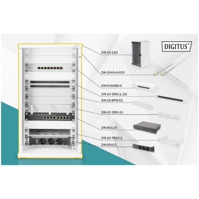 Кутия за компютър Rack Digitus Network Set 10"  incl. 6HE wall rack