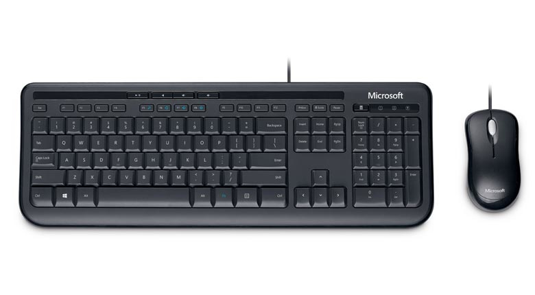 Microsoft Wired Desktop 600 клавиатура Включена мишка Универсален USB Черен