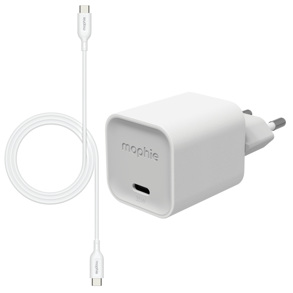 Зарядно с кабел mophie Bundle 35W USB-C PD Wall Adapter and 1m USB-C to USB-C Cable