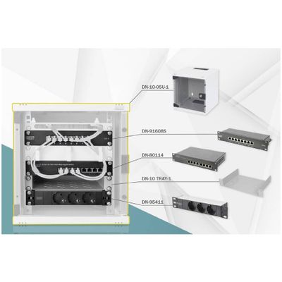 Кутия за компютър Rack Digitus Network Set 10"  incl. 6HE wall rack
