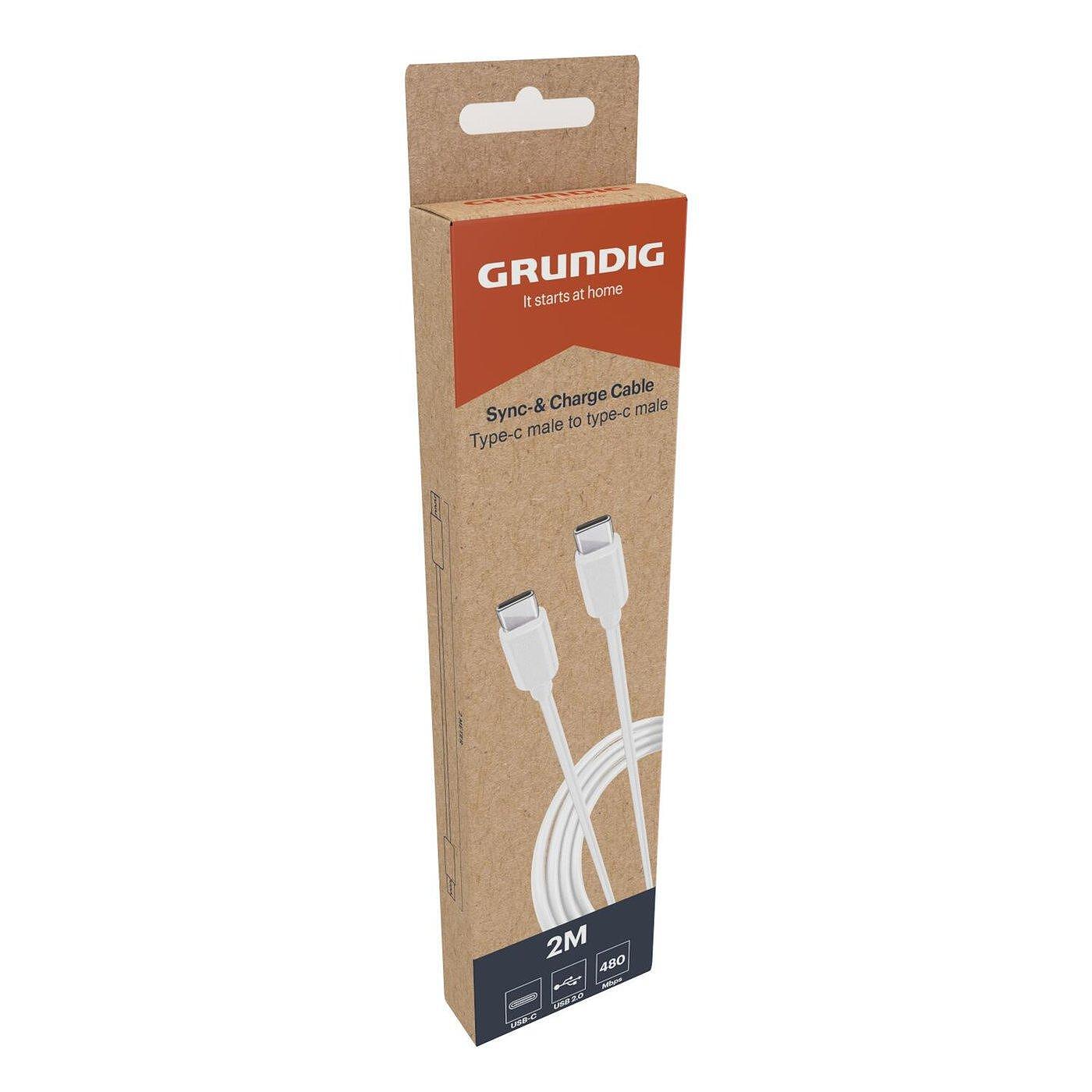 Grundig Кабел USB-C към USB-C 2.0 2 м бял