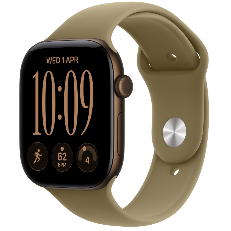Смарт часовник Apple Watch 12 Cell 46mm Bronze/Olive Band M/L mjge4 , 64 , Apple S11 64-bit Dual Core
