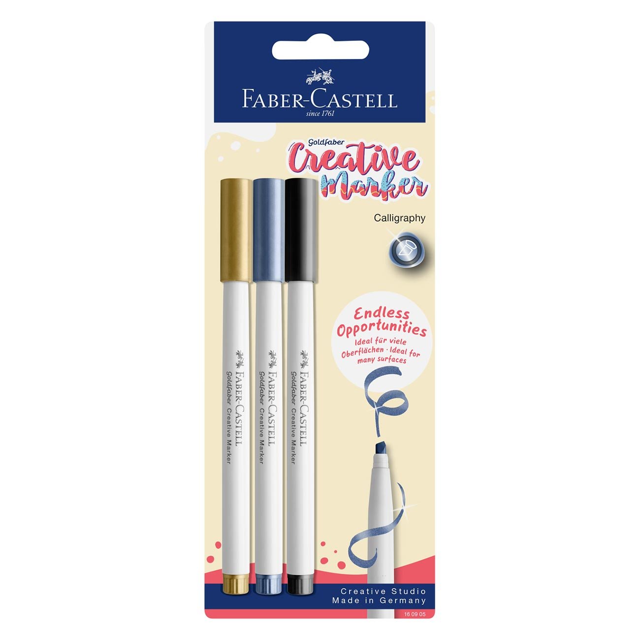 Faber-Castell Маркер за калиграфия Creative, 3 цвята
