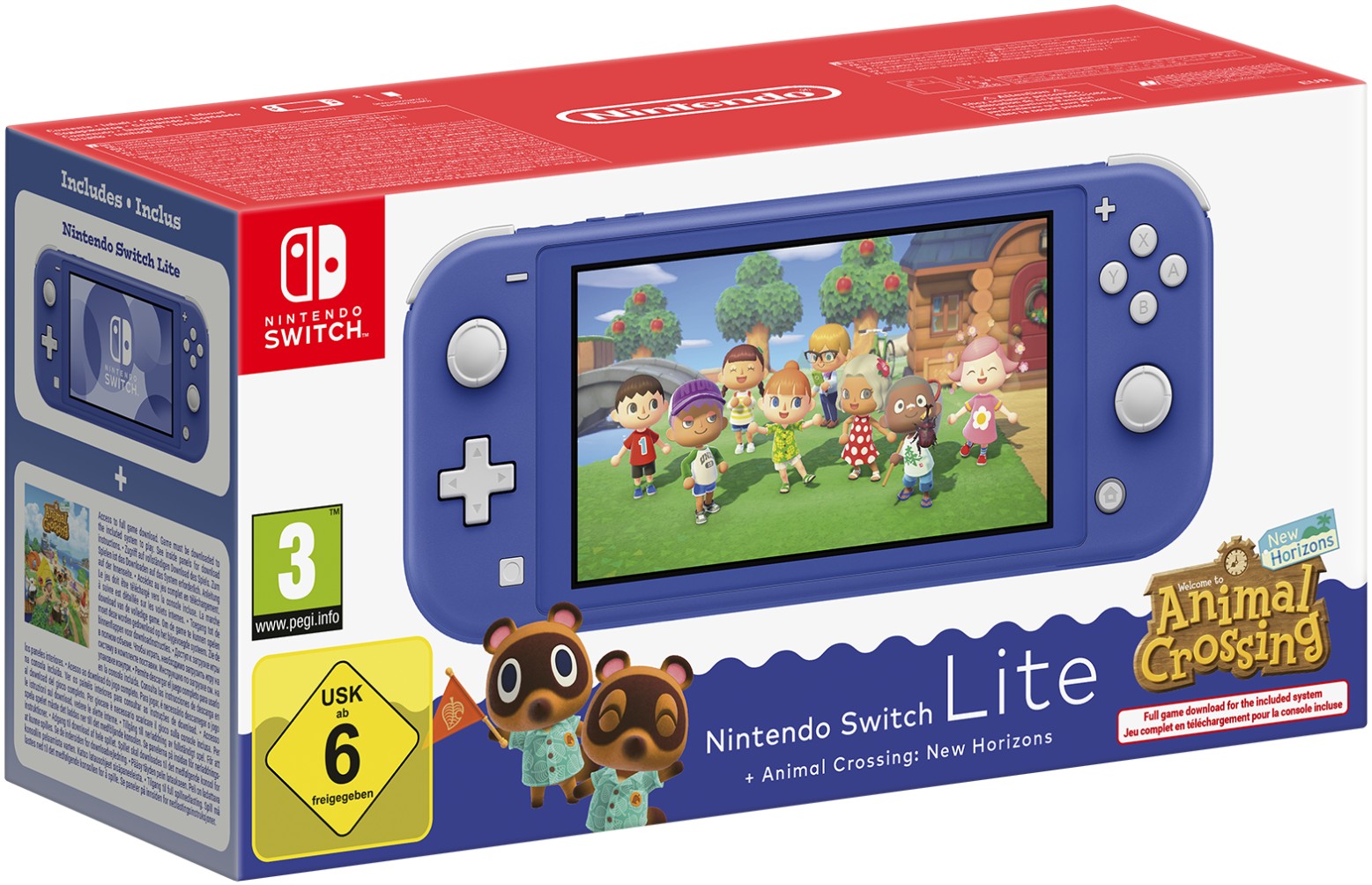 Nintendo Switch Lite - Blue, Animal Crossing: New Horizons Bundle
