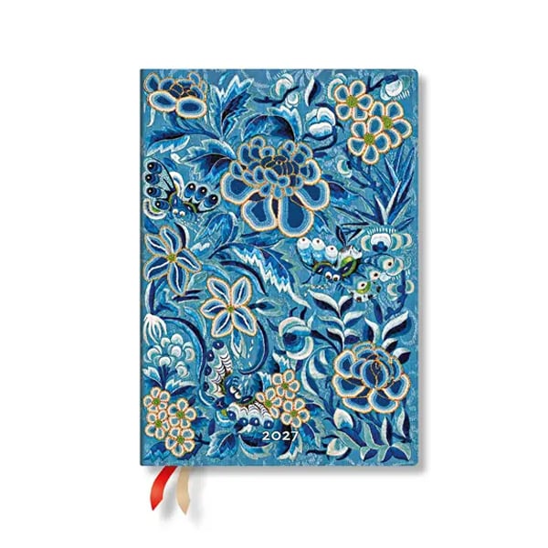 Paperblanks Планер Blue Willow, Midi, вертикален, мека корица, 88 листа, за 2027 година