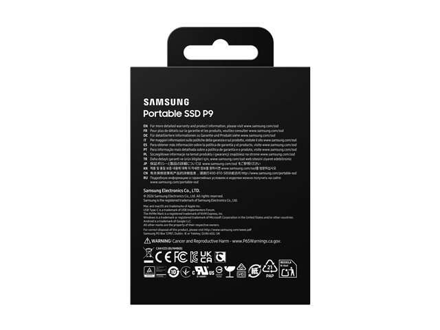 SAMSUNG P9 Portable SSD External USB 4Gen 3x2 40Gbps 1TB