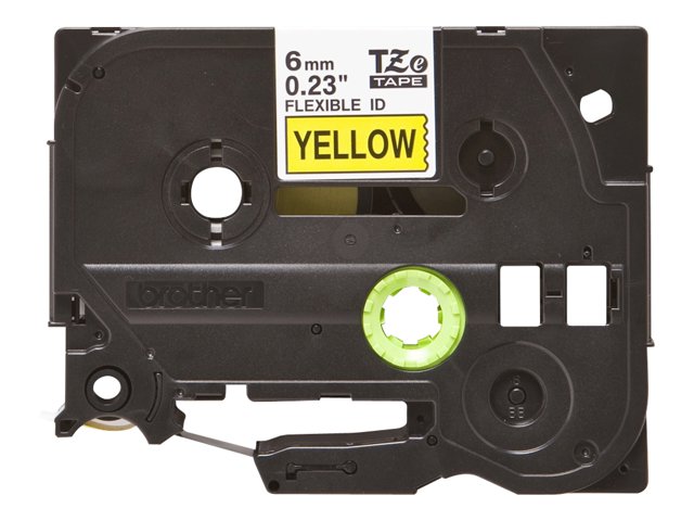 BROTHER TZEFX611 6mm BLACK ON YELLOW FLEXIBLE ID