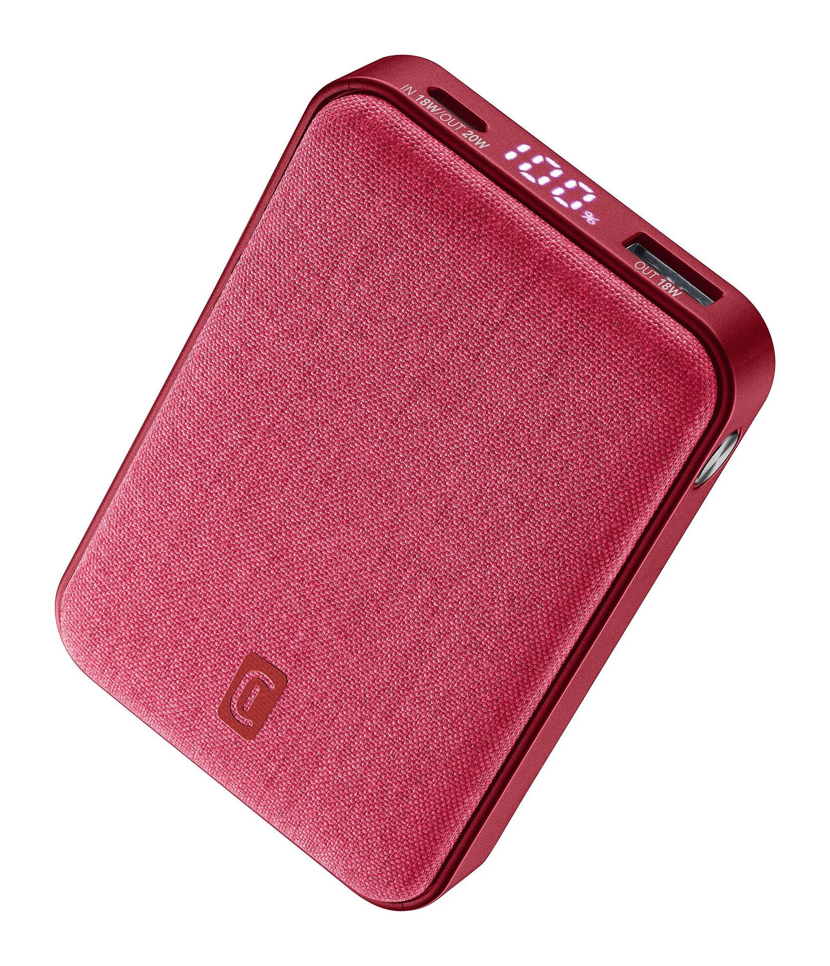 Външна батерия GLAM  20W PD 10000 mAh LCD червена