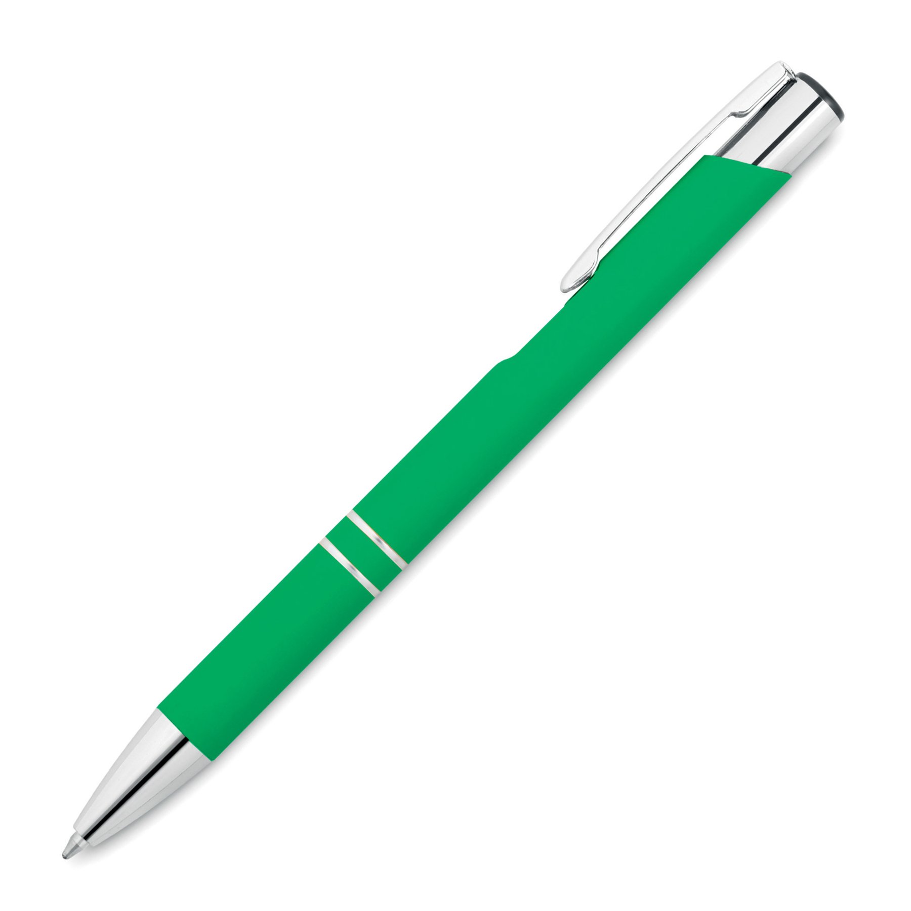 Office 1 Химикалка Norma Soft, метална, гумирана, зелена