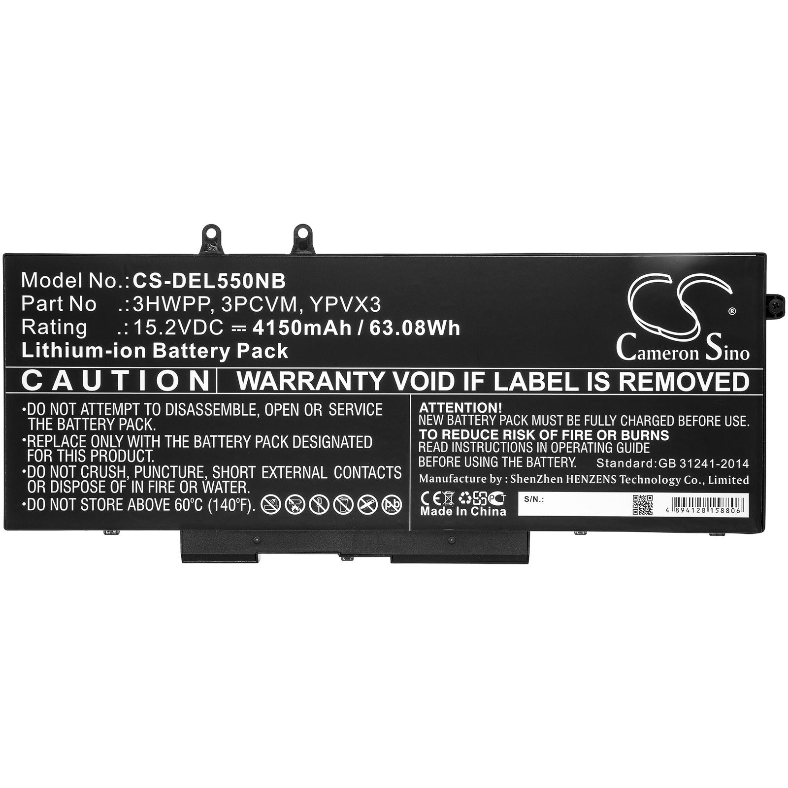 Батерия  за лаптоп DELL Latitude 14 5410, Latitude 15 5511 3HWPP 15.2V 4150mAh CAMERON SINO