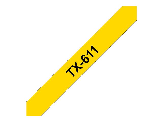 BROTHER P-Touch TX-611 black on yellow 6mm
