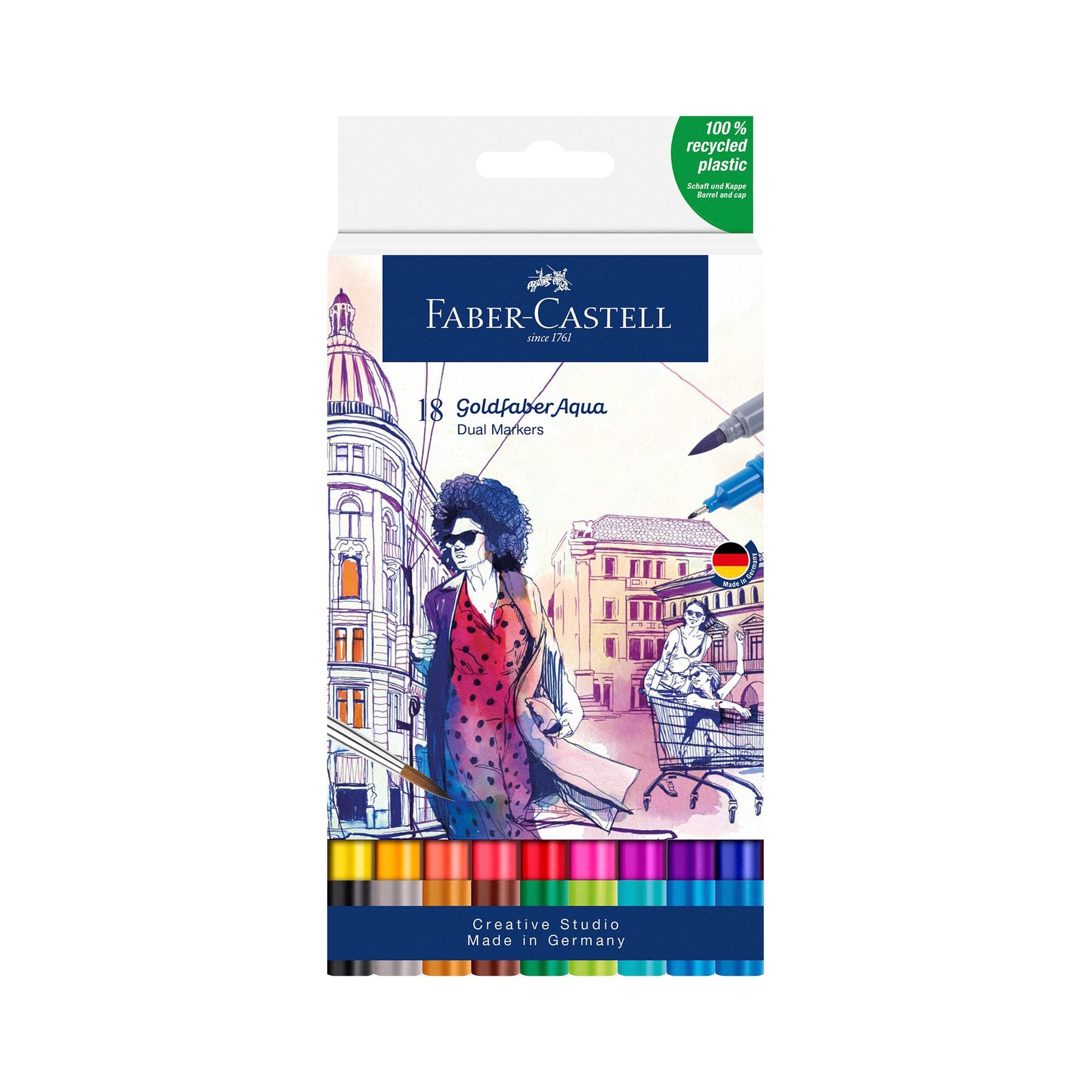 Faber-Castell Маркер Goldfaber Aqua Dual, 18 цвята