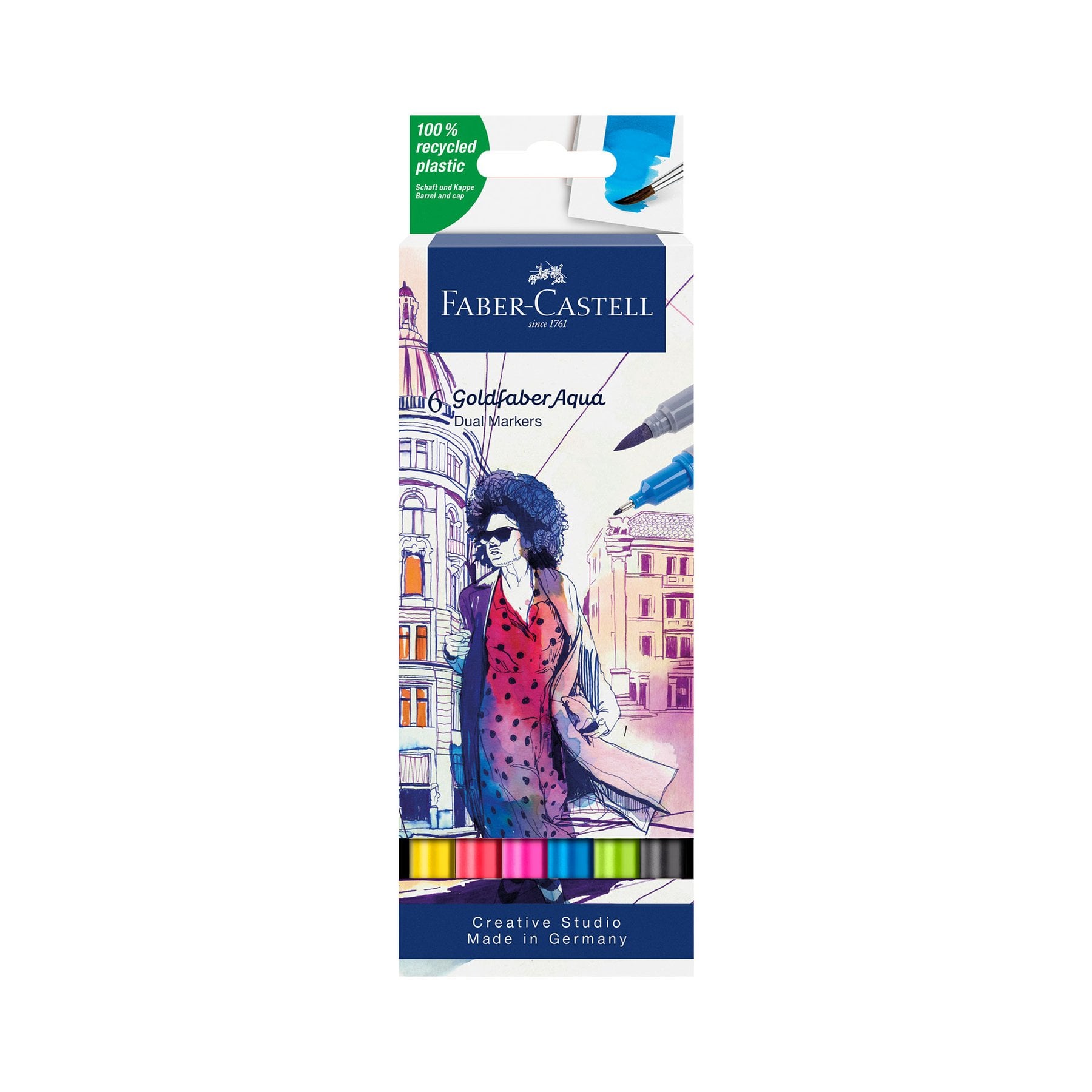 Faber-Castell Маркер Goldfaber Aqua Dual, 6 цвята
