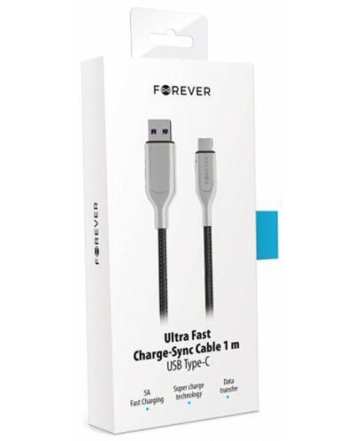 Усилен кабел Forever  USB-C 5A 1м. черен