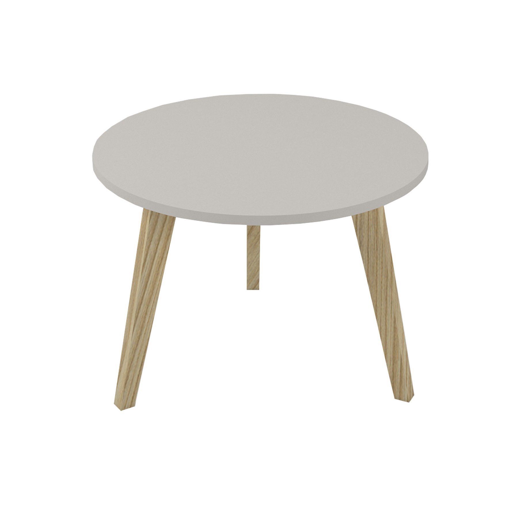 Ниска маса Narbutas Nova Wood, 700 x 700 х 480 mm, кръгъл плот, ПДЧ, перленосив меламин, дървени крака