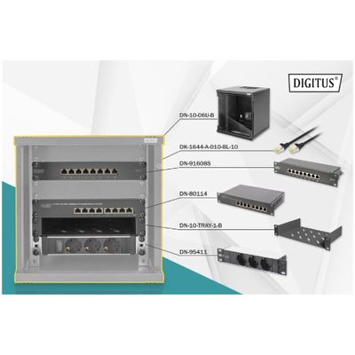 Кутия за компютър Rack Digitus Network Set 10 incl. 6HE wall rack