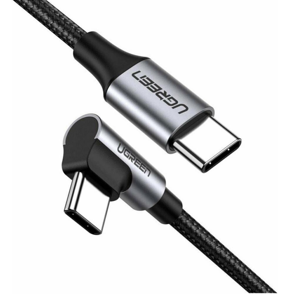 Ugreen US255 USB-C to USB-C Elbow cable 3A 60W 0.5m Black (50122B) (UGR50122B)