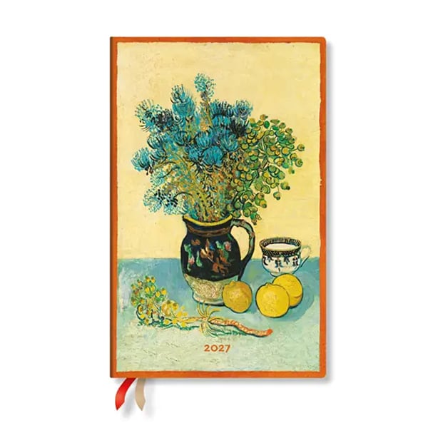 Paperblanks Планер Van Gogh's Still Life, Maxi, хоризонтален, твърда корица, 88 листа, за 2027 година