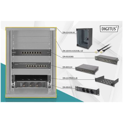 Кутия за компютър Rack Digitus Network Set 10"  incl. 6HE wall rack