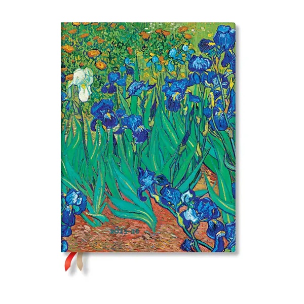 Paperblanks Планер Van Gogh's Irises, Ultra, вертикален, твърда корица, 104 листа, за 2025-2026 година