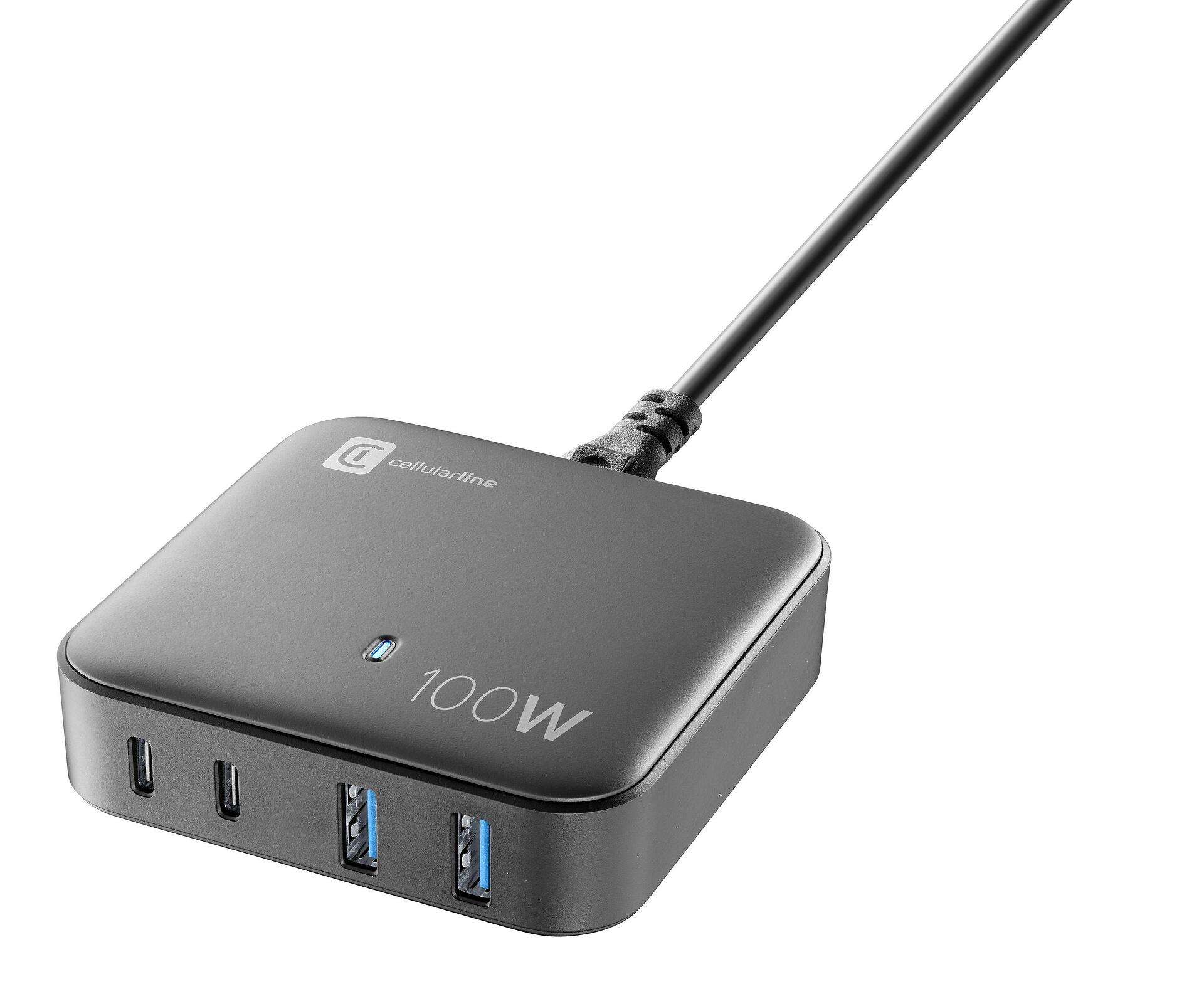 Зарядна станция 220V GaN 2xUSB, 2xUSB-C 100W