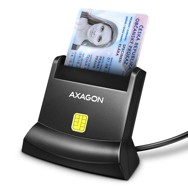 Cardreader USB2-A, Smart ID, Stand,AXAGON CRE-SM4N