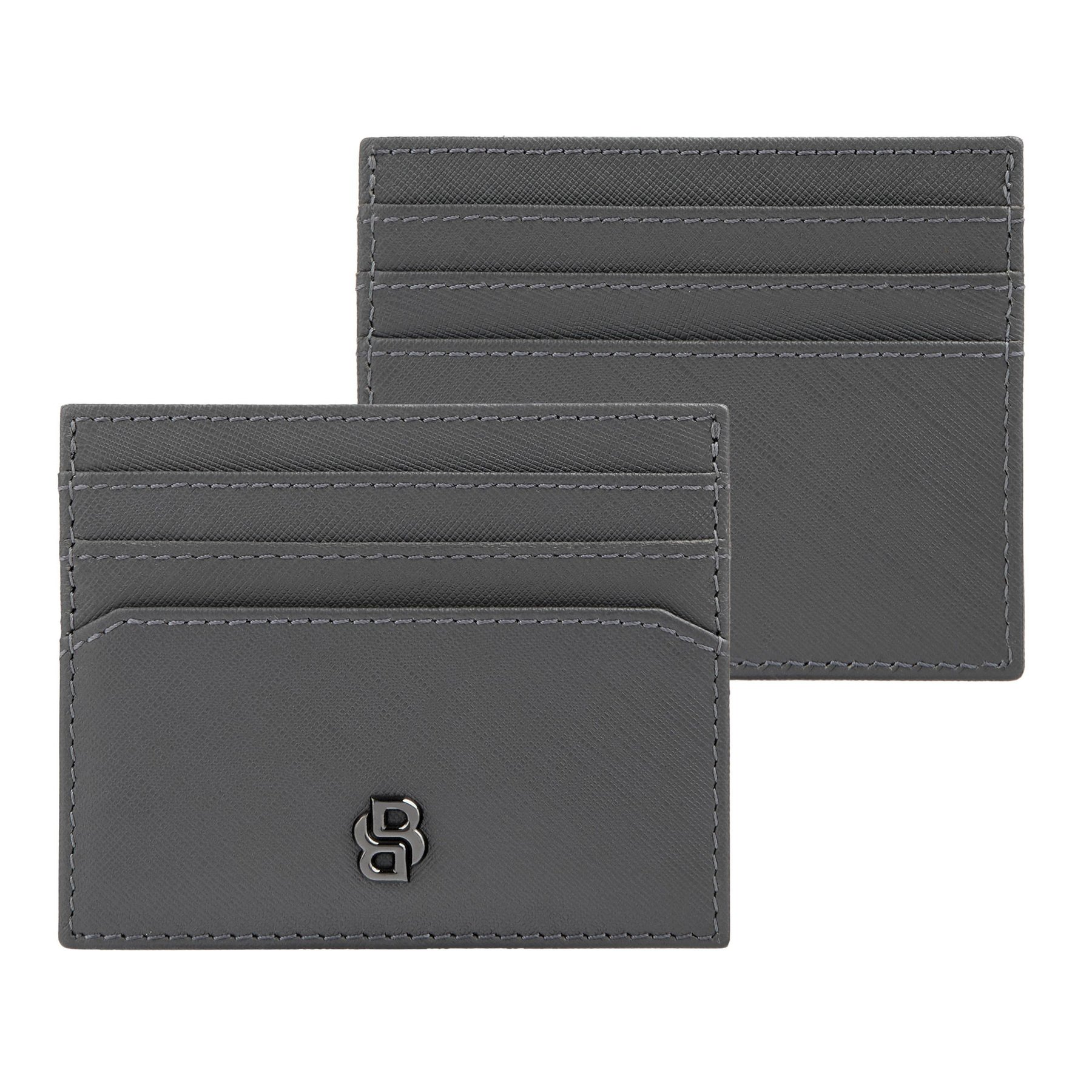 Hugo Boss Калъф за карти Saffiano, с 6 отделения, сив