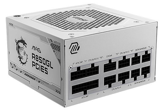 Захранване MSI Mag A850GL PCIE5 White 80 Plus Gold (up to 90%)  MAG A850GL PCIE5 WHITE