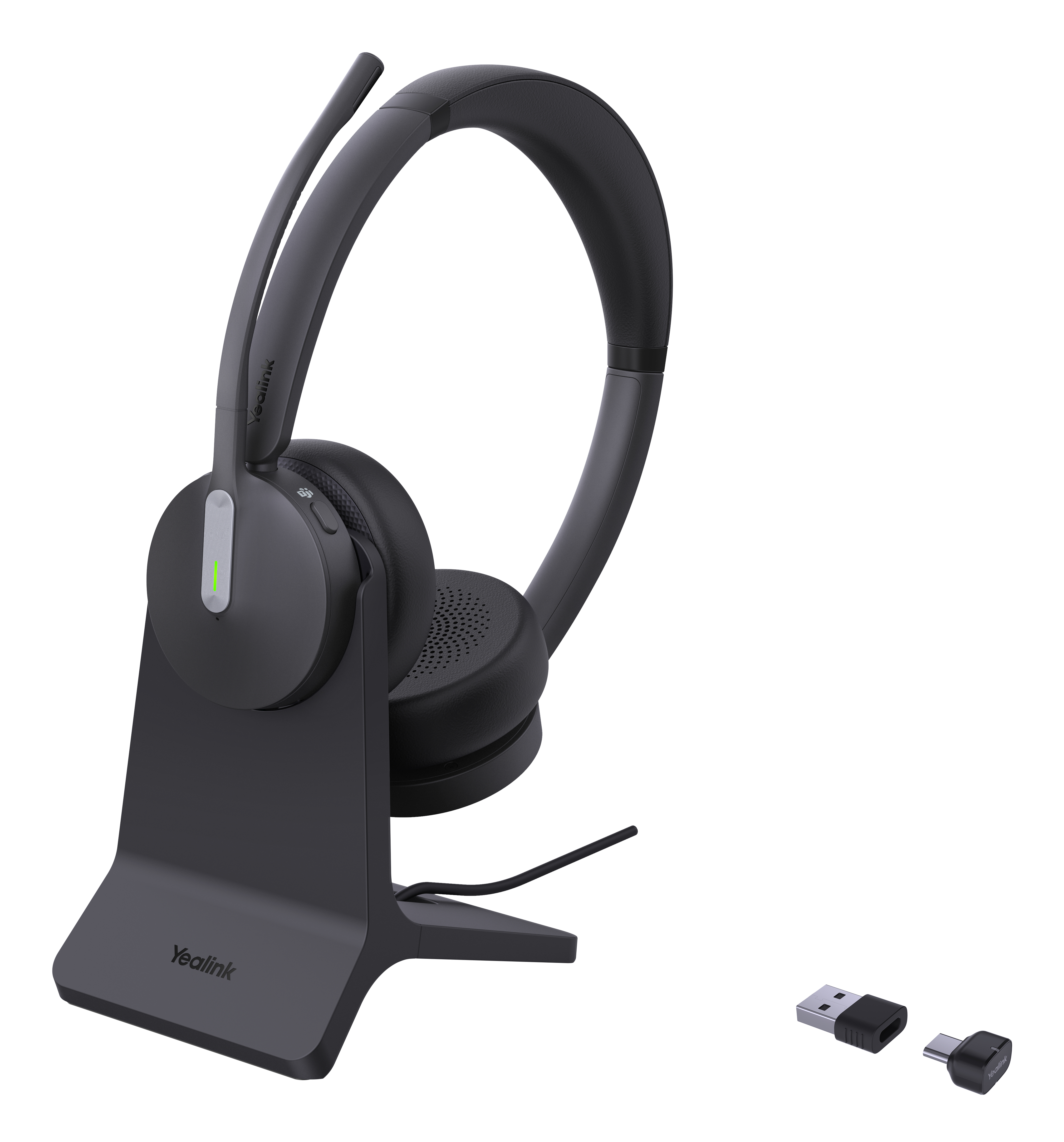 Yealink BH70 Dual with Stand USB-C/A Headset Слушалки Безжичен Лента за глава Офис/Център за обаждания USB Тип-A Bluetooth Стойка за зареждане Черен