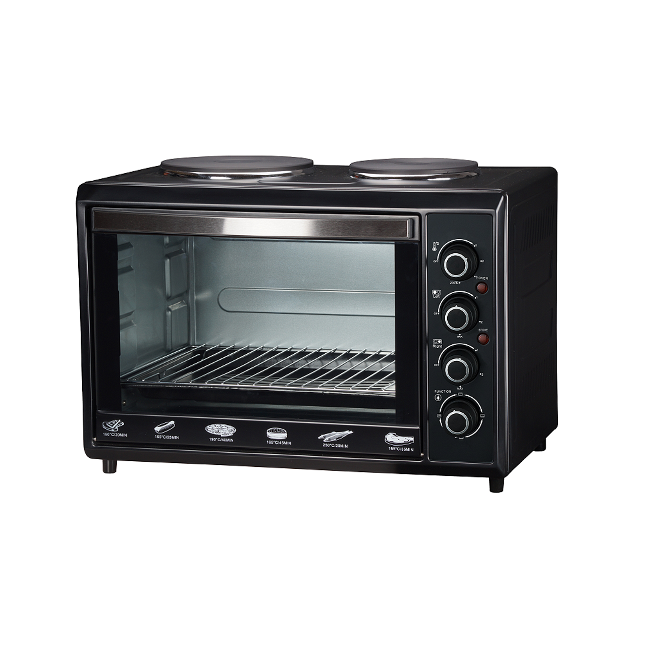 Готварска печка (мини) Crown CMO-240 , 2 ток , Черен