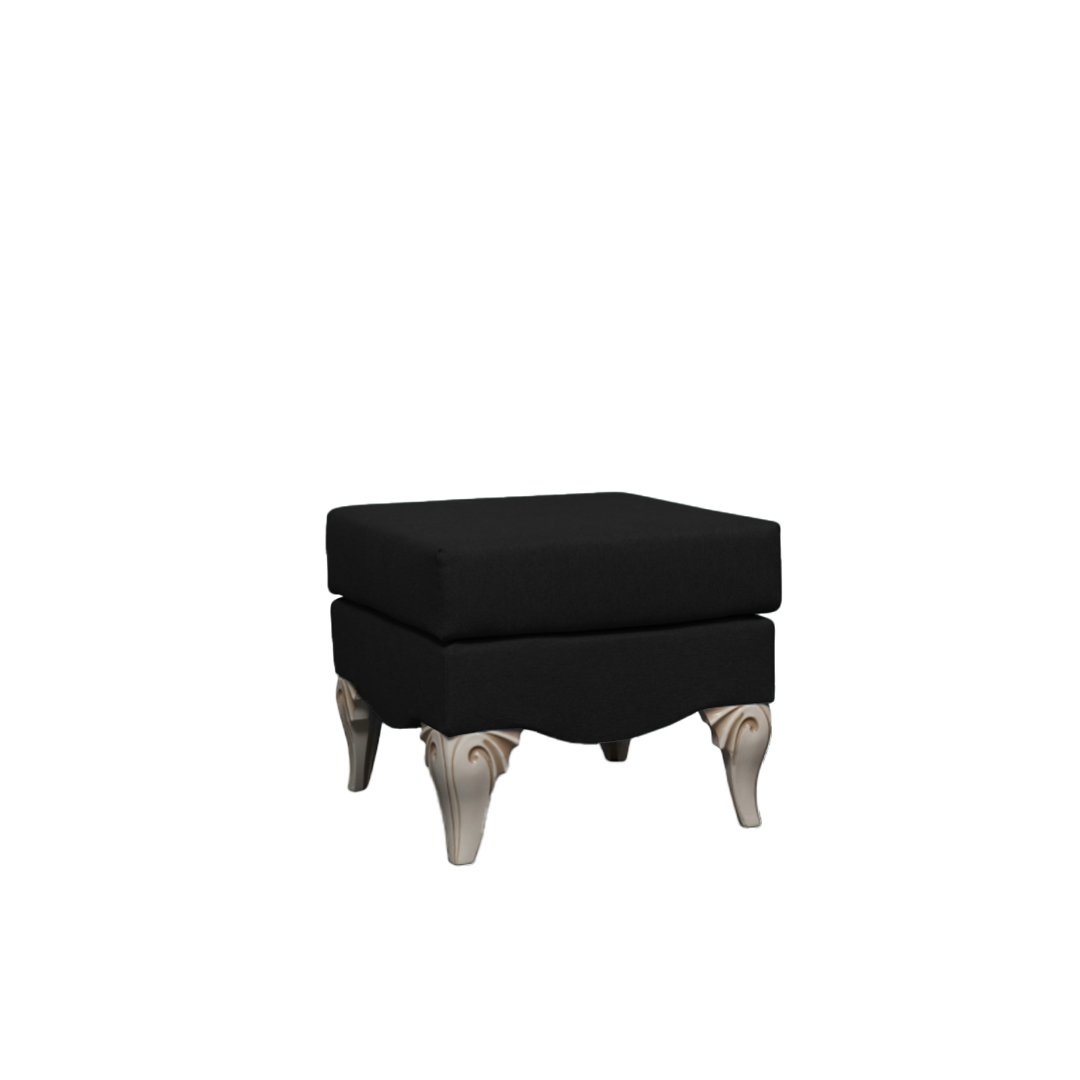 Табуретка Classic, правоъгълна, текстил, 500 х 500 х 420-440 mm, черен
