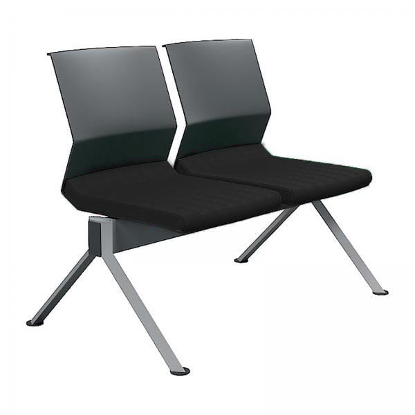 Посетителска пейка RFG Lisa Black, с 2 места, текстил, метална основа, черна