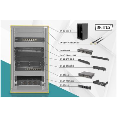 Кутия за компютър Rack Digitus Network Set 10"  incl. 6HE wall rack