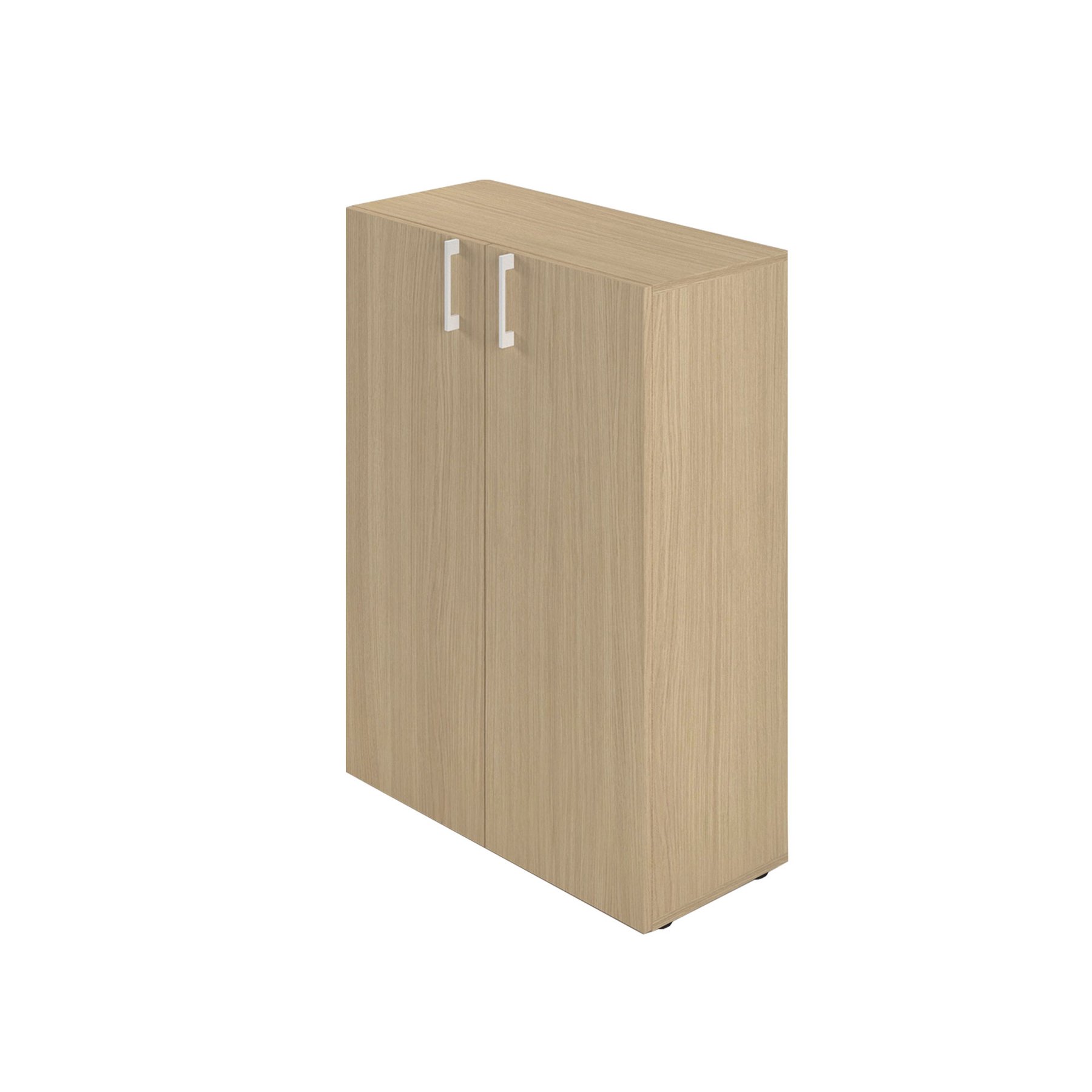 Шкаф Narbutas Nova Basic, 800 х 360 х 1092 mm, ПДЧ, меламин избелен дъб, бяла дръжка