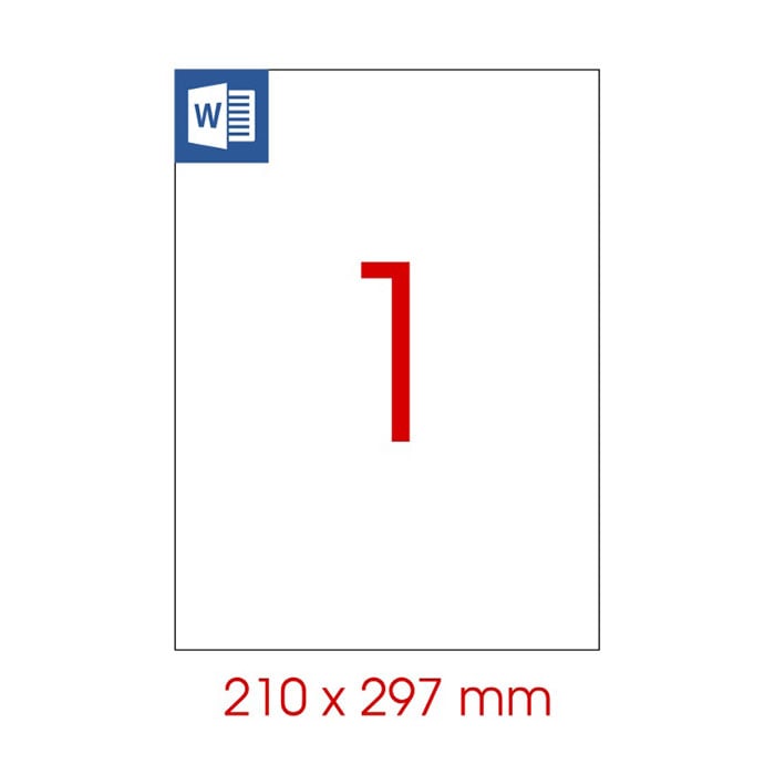 Tanex Самозалепващи се етикети, A4, 210 х 297 mm, полиестерни, бели, 25 листа