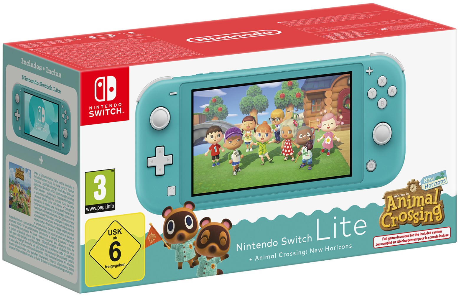 Nintendo Switch Lite - Turquoise, Animal Crossing: New Horizons Bundle