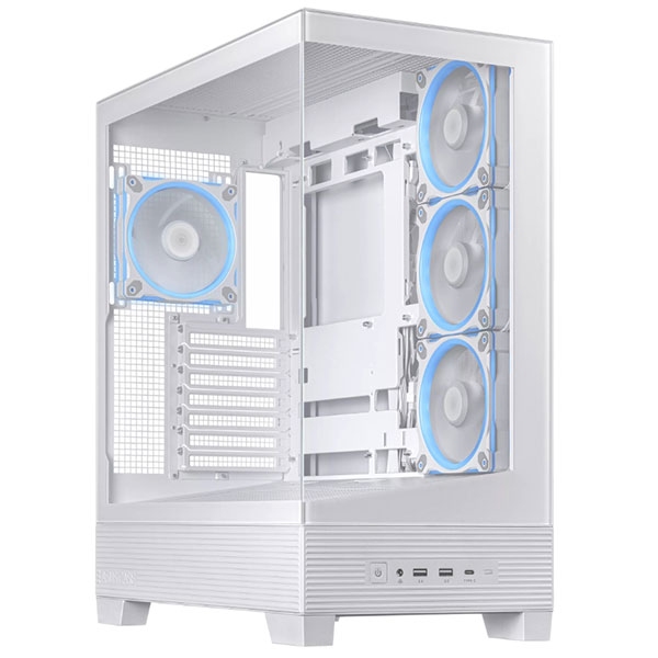 Case Asus A31 Plus TG, ATX, White